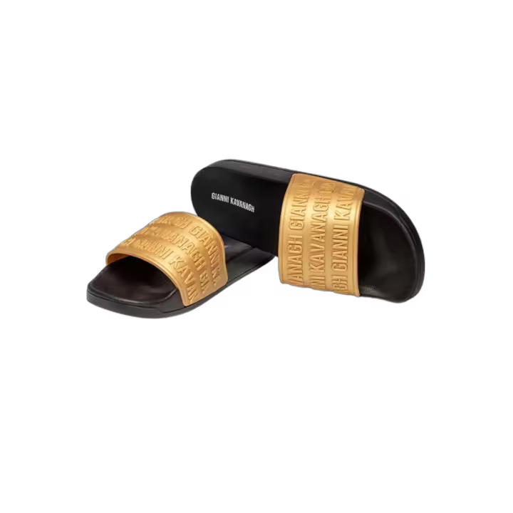 Chanclas Gianni Kavanagh Scroll Slider Negro y Dorado - 1