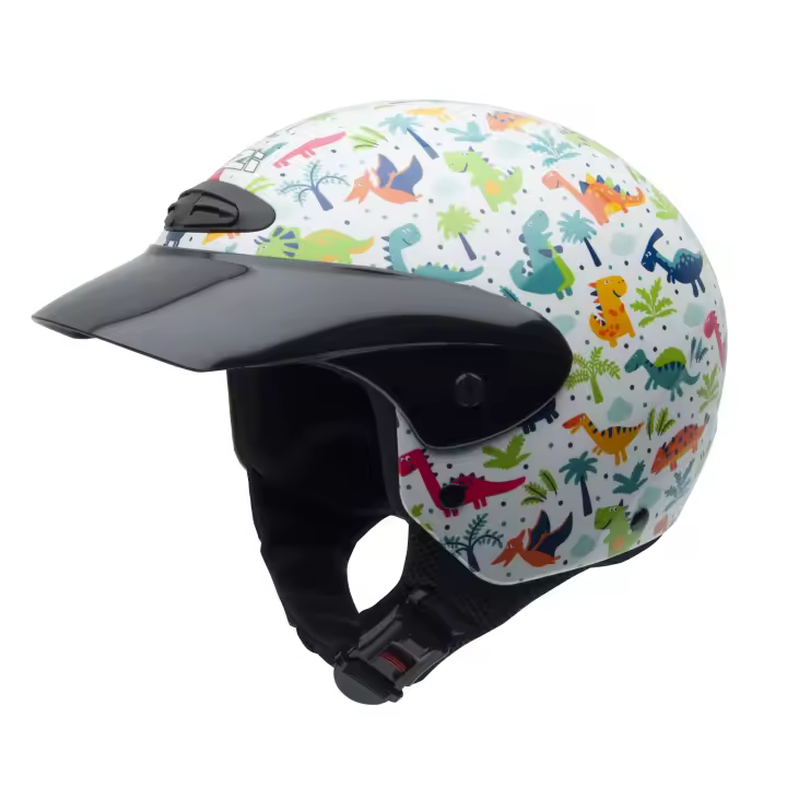 Casco de Moto Minijet Single Jr. NZI Helmets para Niños - Carcasa de Nugema - Homologación UNECE R.22.05 - Tallas S L - Bolsa Portacascos Incluida - 1