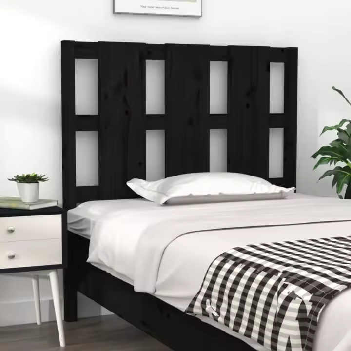 Cabecero de cama madera maciza de pino negro 95,5x4x100 cm - 1