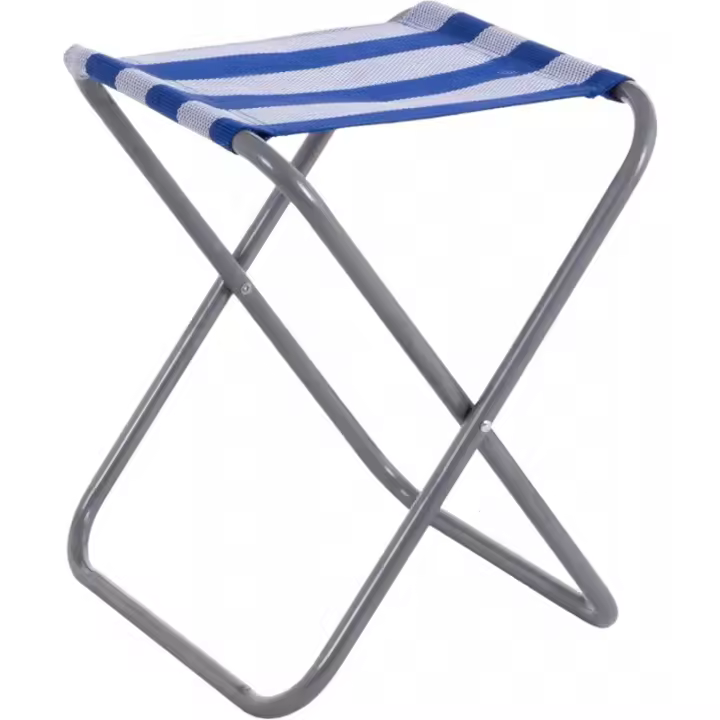 TIENDA EURASIA - Taburete Plegable de Playa, Estructura de Hierro en Forma de Tijera, Tela de Textileno, 33x31x39 cm - 1