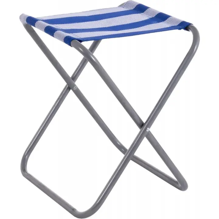 TIENDA EURASIA - Taburete Plegable de Playa, Estructura de Hierro en Forma de Tijera, Tela de Textileno, 33x31x39 cm - 1