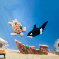 Miniatura De Ballena Delfín Y Tortuga Para Acuario DIY Juego De Escritorio De Paisaje Micro Mundo Submarino Animales Resina Decoración Para Hogar - details 2