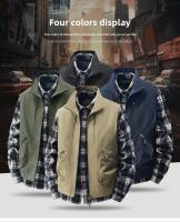 Chaleco Casual Para Hombre Con Cuello Erguido Y Multi-Moneda Cargo Hombro Adecuado Para Pesca Al Aire Libre Y Exterior Talla Grande - details 7