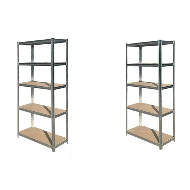 2 Estantería Modular de Acero Galvanizado y MDF Antihumedo 5 Baldos Ajustables Carga Máxima 875Kg 180*40*90cm  estante almacen casa  taller - 1