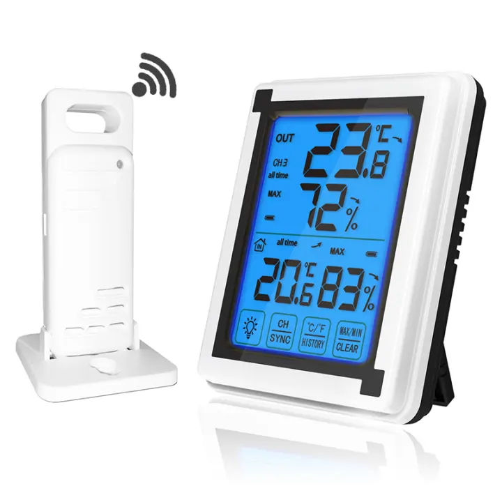 Estación Meteorológica Digital Inalámbrica Con Pantalla Táctil Sensor De Clima Exterior Y Luz De Fondo Termómetro Y Higrómetro Para Interior Y Exterior - 1