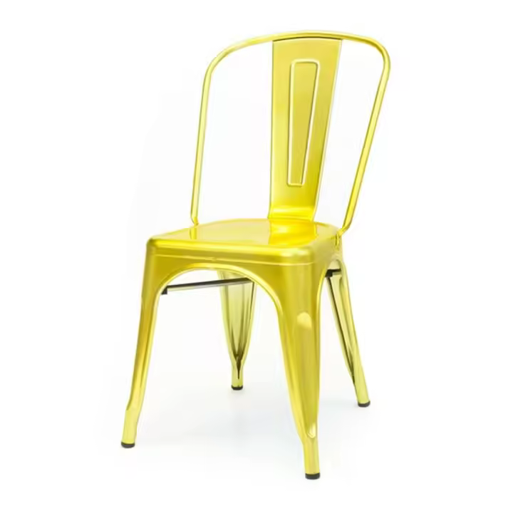 ORION91 Silla Acero BETA Dorado Apilable (84x45,5x52 cm) Estilo Industrial Convertible a Taburete Antideslizante Comedor Hostelería Oficina Salón Teletrabajo Cocina - SpazioLuzio - 1