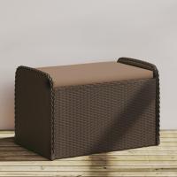 vidaXL Banco de almacenaje con cojín ratán sintético 80x51x52 cm en color Gris/Marrón/Negro | acolchados duraderos para sofás de jardín terraza exterior - details 1