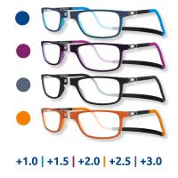 INDESmed | Gafas de lectura con click magnético, filtro de luz azul y correas adaptables intercambiables, hombres y mujeres, ligero, moderno y elegante - details 0