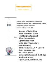 Lámpara De Jardín Solar Exterior Decorativa De Metal Luz De Noche Mariposa Protectora Impermeable Sobre Bola Iluminación De Red - details 9