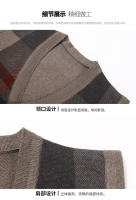 Suéter De Casual Para Hombre Chaqueta Sin Mangas Gruesa Para Otoño E Invierno Cardigan Con Estampado Rayado Cuello En V - details 19