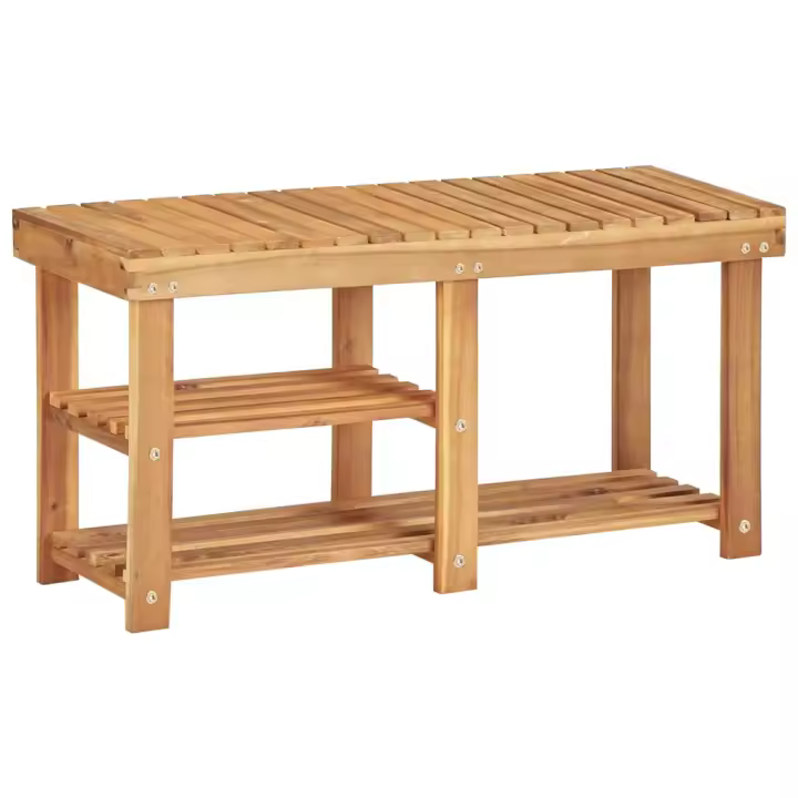 vidaXL Estantería de zapatos de madera maciza de acacia 90x32x46 cm - 1