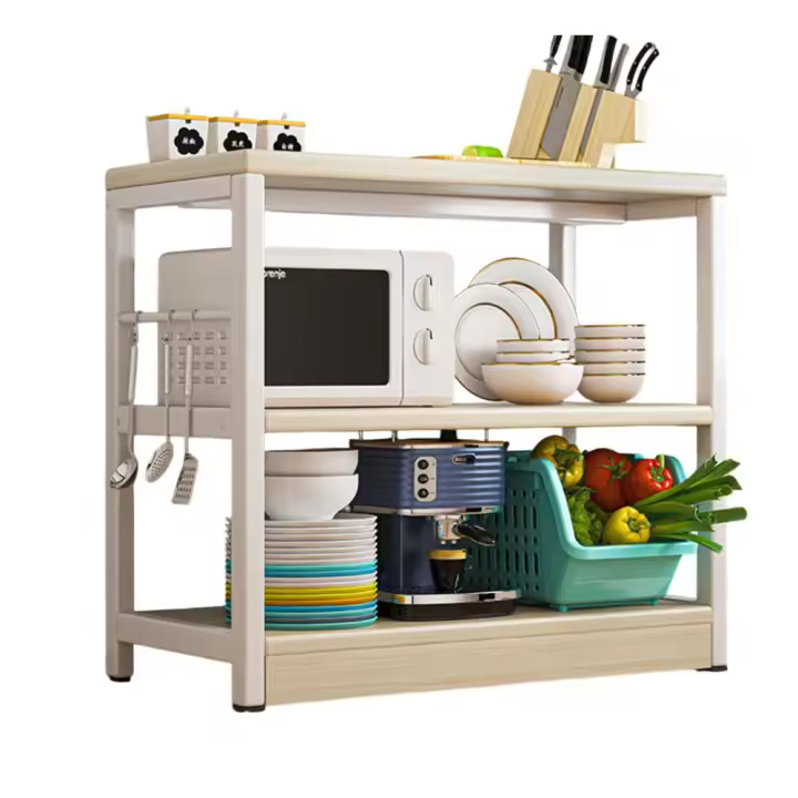 Estantes para cocina microondas ,ESTANTERIA organizador de salón ,DE cocina ,mueble de cociona estantería de almacenamiento de madera libro juguete, ESTANTERIA MICROONDA DE MADERA - 1