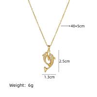 Colgante De Zirconia Micro Cobre Con Cadena De Acero Inoxidable Lujo Versátil Collarnea Para Mujer Joyería De Moda - details 0