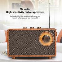 Retro FM Radio portátil de Madera Bluetooth Radio Bass Altavoz Manos libres REPRODUCTOR DE MP3 soporte USB/TF Tarjeta/AUX juego - details 2