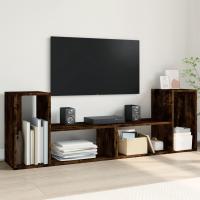 vidaXL Muebles de TV 2 uds madera ingeniería 75x30x50 cm en color Gris sonoma/Negro/Gris hormigón y más | almacenamiento funcional diseño moderno para baño dormitorio sala - details 4