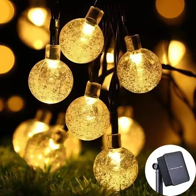 Globos De Cristal Solar Con Luces LED De 60 LED Modos De Iluminación 8 IP65 Luz De Navidad Para Decoración De Jardín Y Fiestas 1pc/2pcs - 1