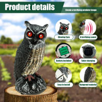 Iltar Solar Fake Owl Repelente De Pájaros Con Modos De Funcionamiento Dual Y Ojos Rojos Destellantes Para Jardín Material PE - details 1