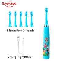Cepillo De Dientes Eléctrico Para Niños Con Sonido Y Dibujos Animados Recargable Por USB Suave Impermeable Con Cabeza De Reemplazo - details 1