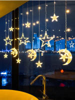 Curtain Garland LED De Estrella Y Luna Para Decoración De Eid Mubarak Y Ramadan 2025 Luz De Cadena Para Eventos Musulmanes Y Fiesta En Casa - details 1