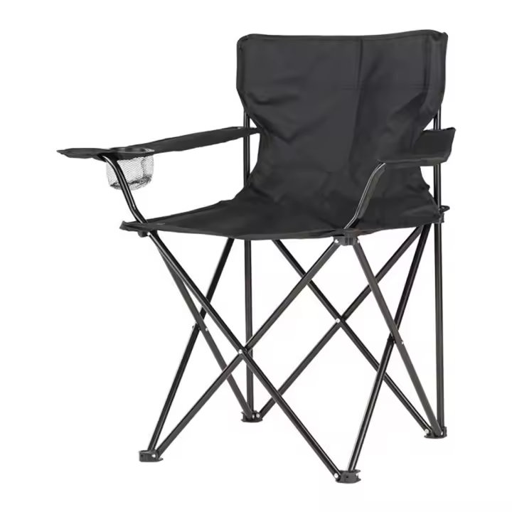 Silla plegable de camping 80x83,5x51cm color negro - 1