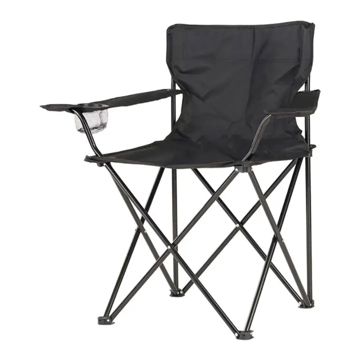 Silla plegable de camping 80x83,5x51cm color negro - 1