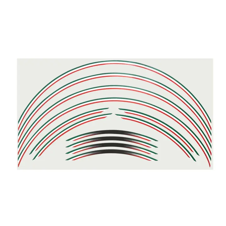 Tiras adhesivas para Ruedas de motorteta, Llanta, Kit Compilable, Tricolor Italia - 1