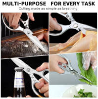 Tijeras De Cocina Multifuncionales De Acero Inoxidable Fila De Alimentos Para Pollo Vegetales Barbacoa Carne Pescado Herramienta Afilada - details 7