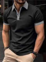 Camisa Polo Hombre Verano Color Sólido Cuello En V Botones Manga Corta Diseño Oversize Ropa Casual Negocios Prenda Transpirable - details 3
