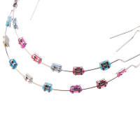 1 Par De Decoraciones Colores Para Dientes Con Alambre De Metal Y Ligaduras Ortodónticas Adornos Dentales Temporales Para La Piel - details 7