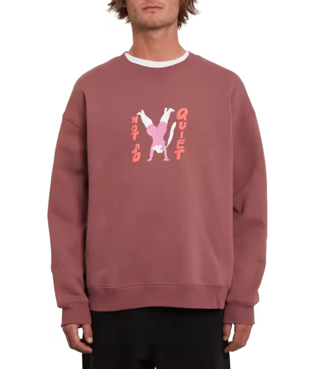 Sudadera Hombre Volcom Egle Zvirblyte Fa Crew Rosa Brown Diseño Exclusivo - 1