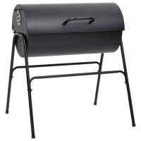 vidaXL Parrilla barril 2 rejillas de cocción negro acero 80x95x90 cm - details 1