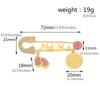 Broche De Zapato Islámico Con Diseño De Huella Dactilar Y Ojo Maléfico En Arabe Y Turco Joyería Turca Con Corán Para Bebés Broche De Moda Unisex - details 0