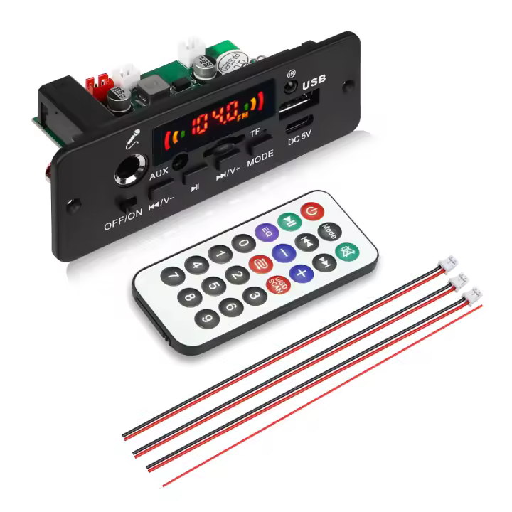 Kebidu 10W Amplificador Digital MP3 Con Decodificador De Tarjeta De Circuito Integrado DC 5V Bluetooth 5.0 FM Soporte Microfono Reproductor MP3 Para Coche Con Control Remoto - 1