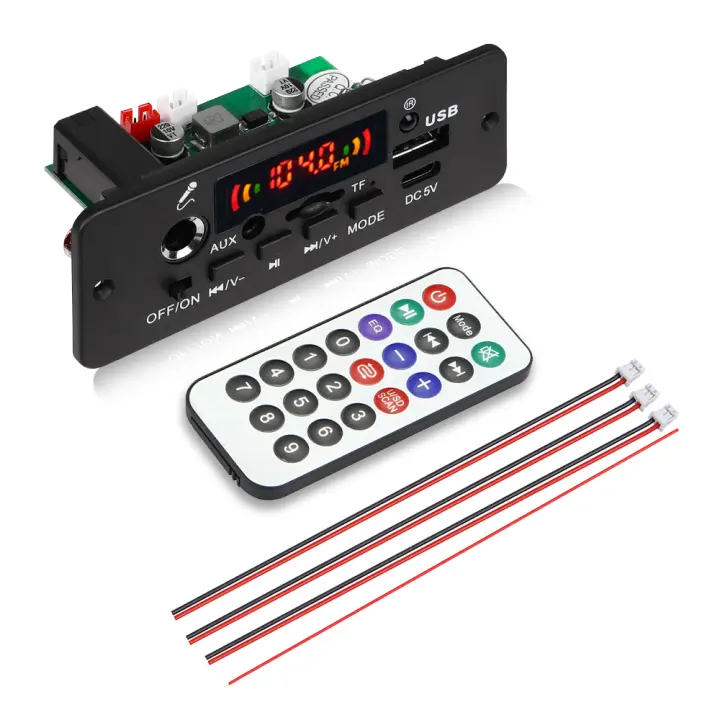 Kebidu 10W Amplificador Digital MP3 Con Decodificador De Tarjeta De Circuito Integrado DC 5V Bluetooth 5.0 FM Soporte Microfono Reproductor MP3 Para Coche Con Control Remoto - 1