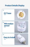 Interruptor De Bombilla Inteligente LED Con Sensor De Movimiento PIR Base E27 E26 Adaptador Convertidor De Enchufe AC 85-265V Ajustable - details 5