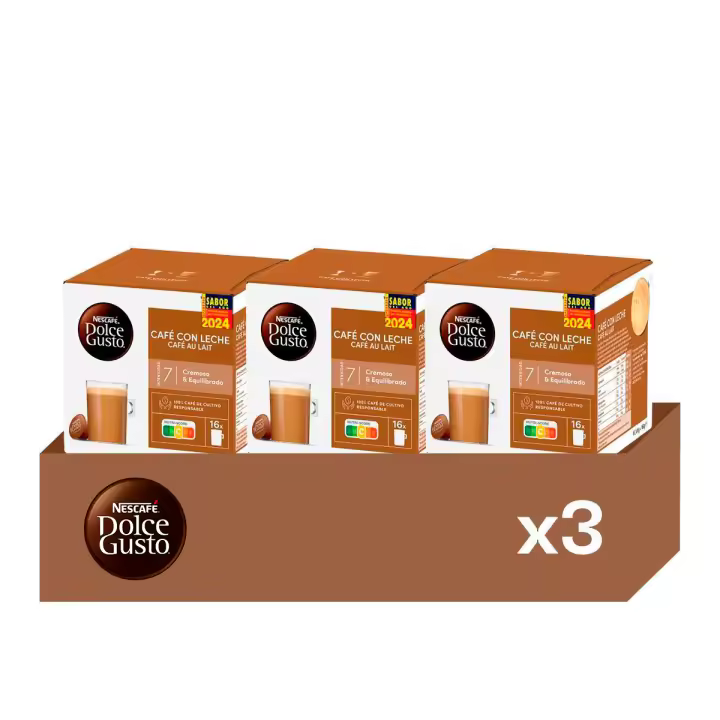 Café con Leche - Pack 3 Cajas de Café (48 uds) | Cremoso con Notas a Cereal, Equilibrio Perfecto - 1