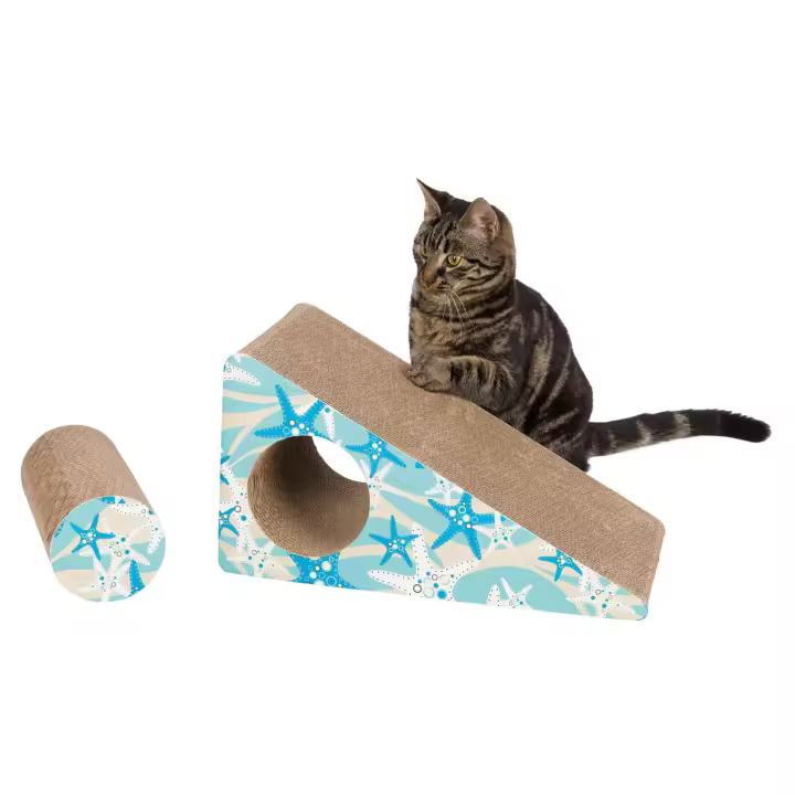 Trixie Rampa para Gatos y Rascador de Cartón Turquesa - 1