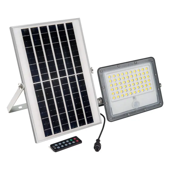 Barcelona LED Proyector solar de seguridad 32W - Sensor PIR y mando a distancia - 4000K - IP65 - 1