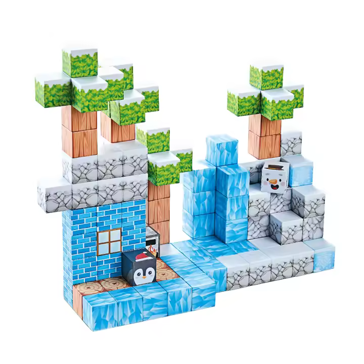 DAM. Cubos Magnéticos de 2CM. Tema Hielo y Nieve. 113 piezas. 2x2x2cm. - 1