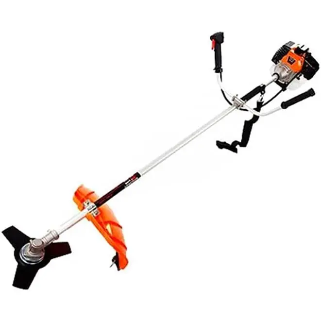 ROYALTY LINE Desbrozadora de Gasolina de 55cc  2 en 1 con Potente Disco 3 Puntas, Cabezal y arnés con Barra fija INDIVISIBLE  Potencia 1600W - 1
