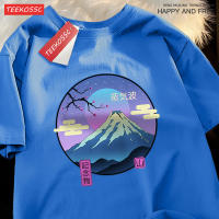 Camiseta Hombre Japón Harajuku Sakura Mont Fuji Verano Hip Hop Algodón T-Shirt Casual Crewneck Sobredimensionado Tops Transpirable Estirable Sostenible - details 18