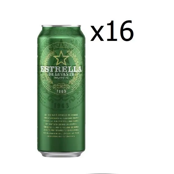 Cerveza Estrella levante 50 CL - PACK de 16 UNIDADES - 1