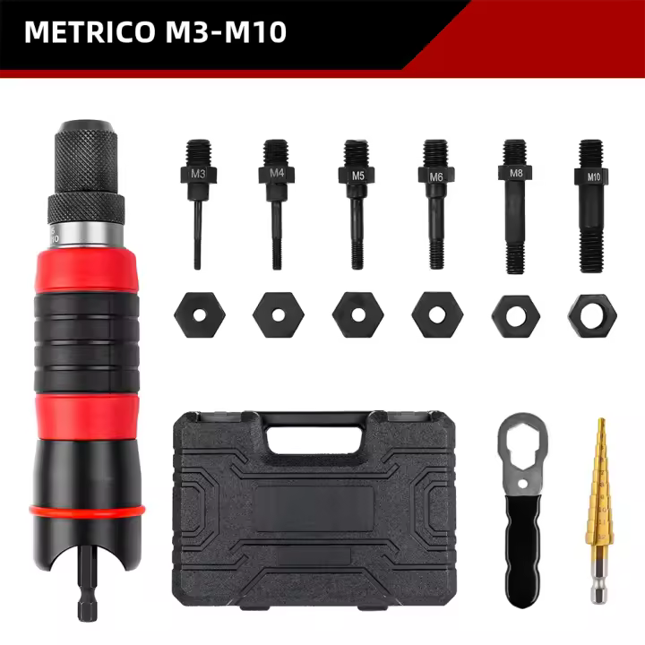 Adaptador De Broca Eléctrico Para Clavos Y Tornillos M3 M4 M5 M6 M8 M10 Kit De Herramientas Para DIY En El Hogar Incluye Broca 3-12mm Y Pistola De Clavado - 1