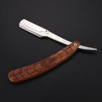 Afeitadora Manual De Madera Y Acero Inoxidable Trimmer Profesional Cuchillo Recto Con Mango De Carving Para Barbero Sin Hoja - details 2