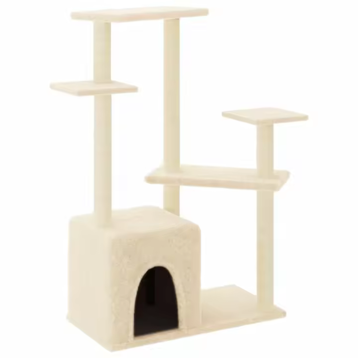 Rascador para Gatos con postes de crema de ISAL 107,5 cm - 1