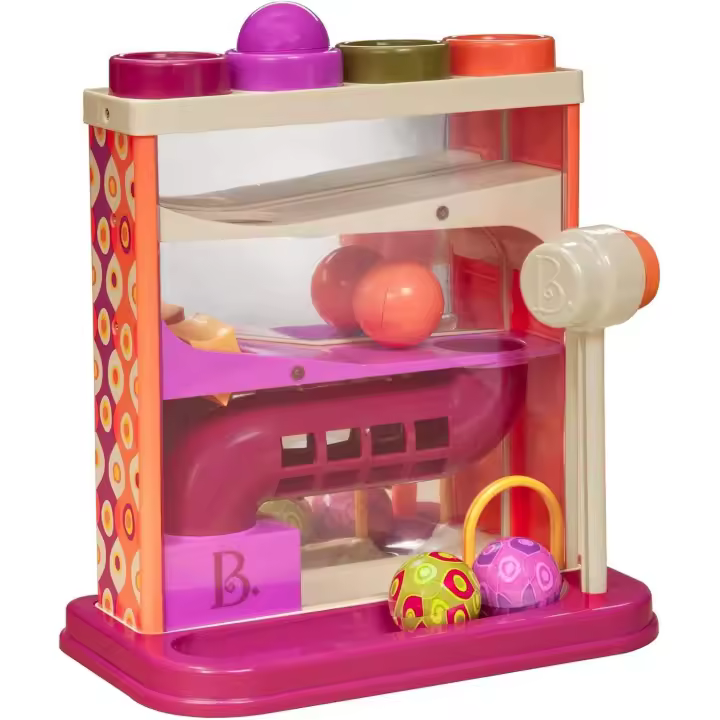 B. toys by Battat - Juguete de aprendizaje para niños pequeños (incluye martillo y 4 pelotas), morado/naranja (BX1013Z) - 1