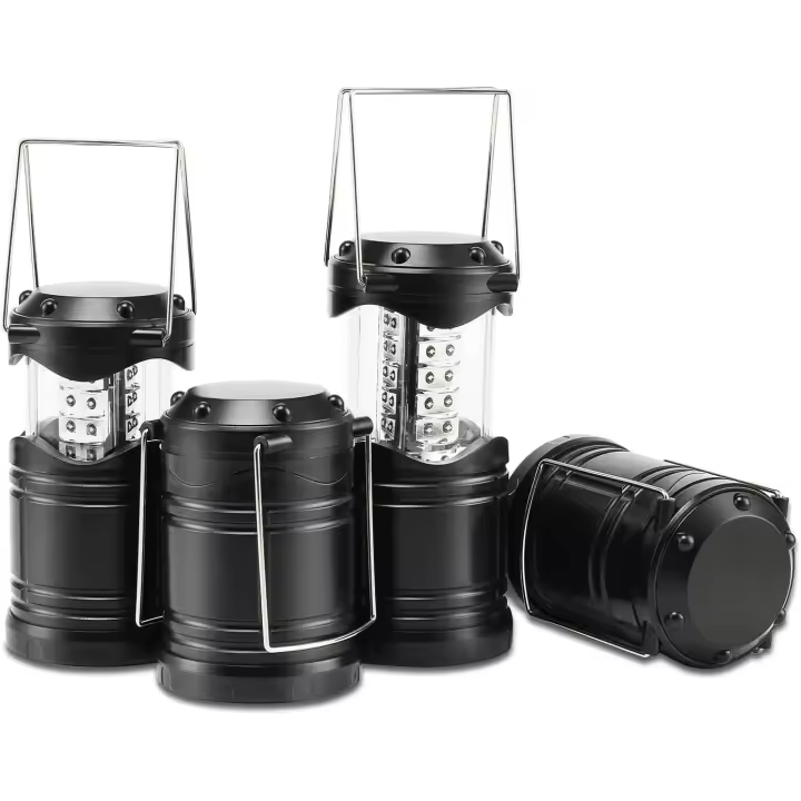 Paquete de 4 Luces LED para acampar, Luces LED para acampar en Katería, interior plegable Super brilliantly, Kit de Fuentes de emergencia portátil - 1