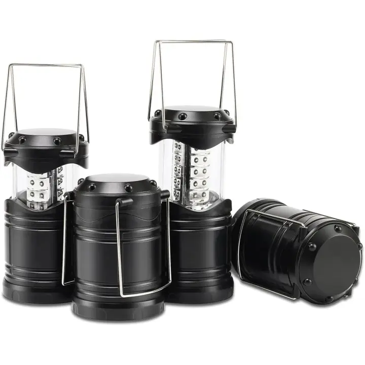 Paquete de 4 Luces LED para acampar, Luces LED para acampar en Katería, interior plegable Super brilliantly, Kit de Fuentes de emergencia portátil - 1