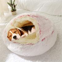 Cama De Gato Invierno Con Peluche Larga Almohadilla Redonda Para Mascotas Pequeñas Saco De Descanso Para Perro Pequeño 2 En 1 Casa De Gato Y Bolsa De Sueño - details 7