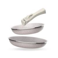 Juego de 8 pcs: 5 sartenes Ø18Ø20Ø24cm(x2)Ø28cm y 3 Cacerolas Ø16Ø18Ø20cm en aluminio prensado con revestimiento ILAG con 3 mangos extraibles - details 49